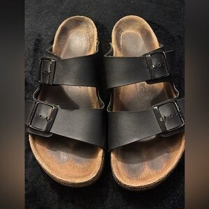 Birkenstock Black Two-Strap Arizona Sandals